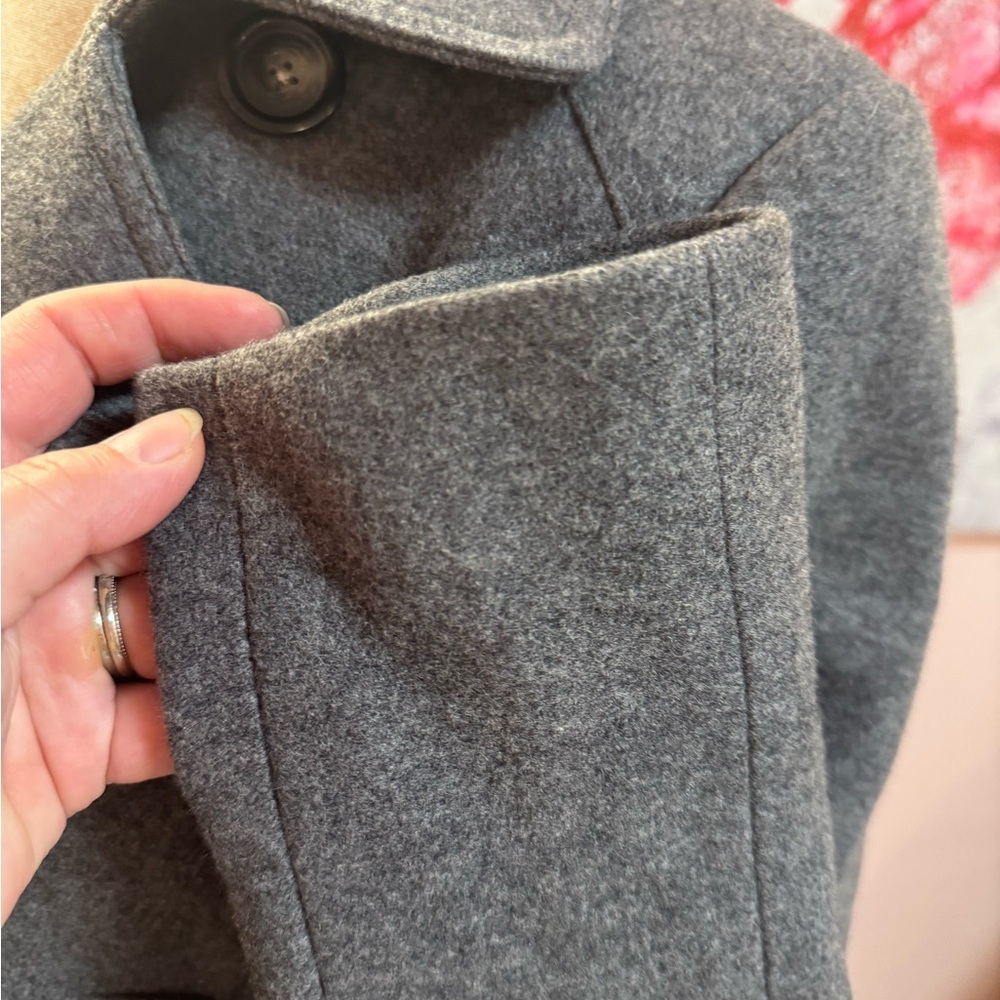 Banana Republic Women's Charcoal Gray Double-Breasted Peacoat - Picture 6 of 10